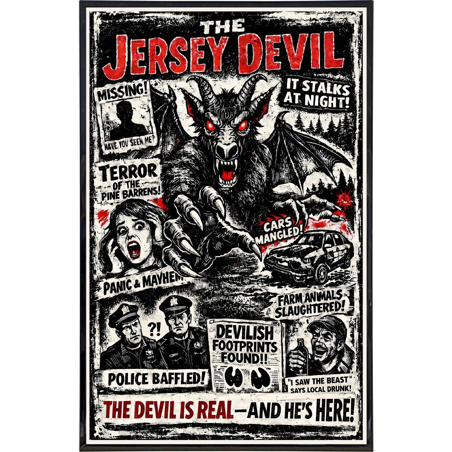 The Jersey Devil It Stalks at Night Print