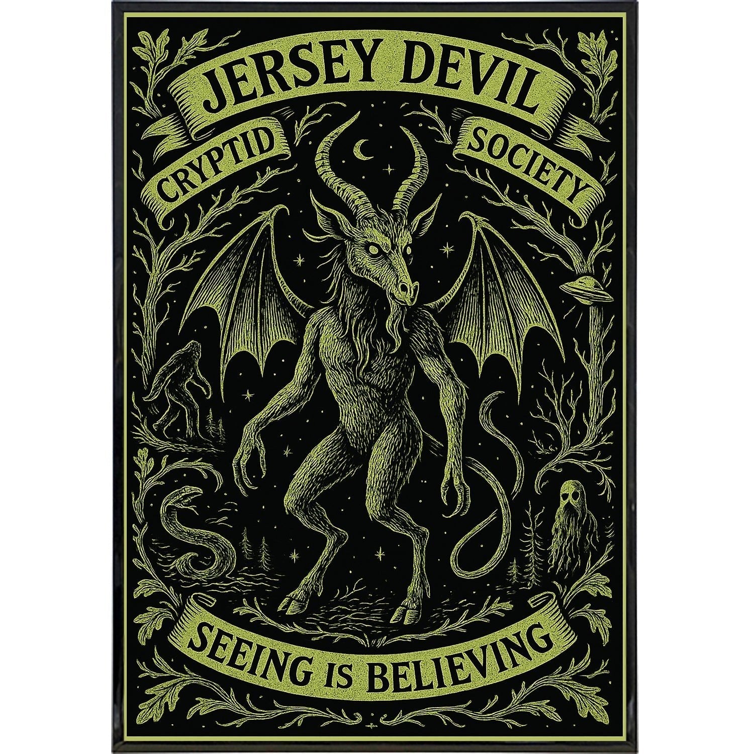 Jersey Devil Cryptid Society Poster Print