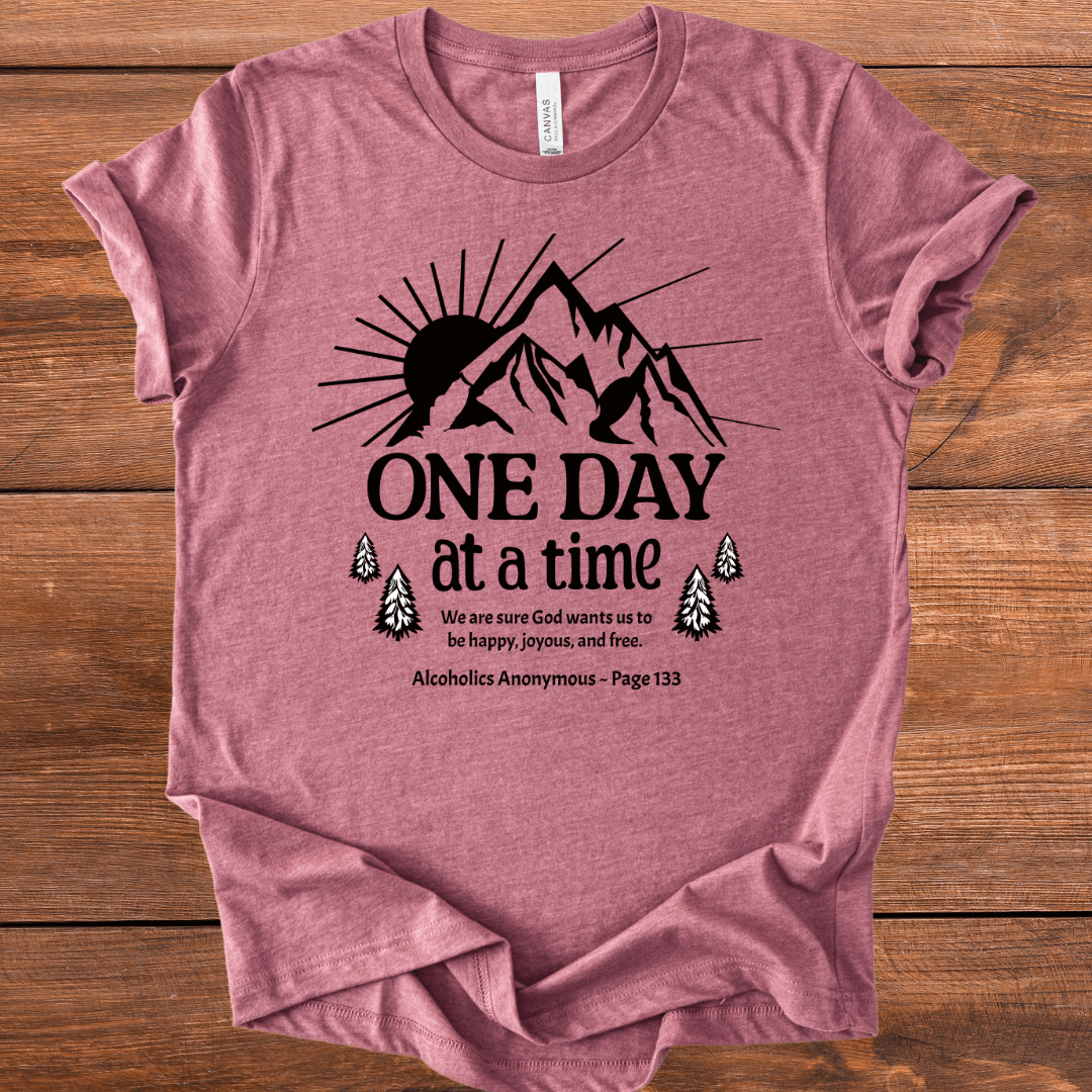 Vintage Recovery T-Shirt | Inspiring Sobriety |  One Day at a Time